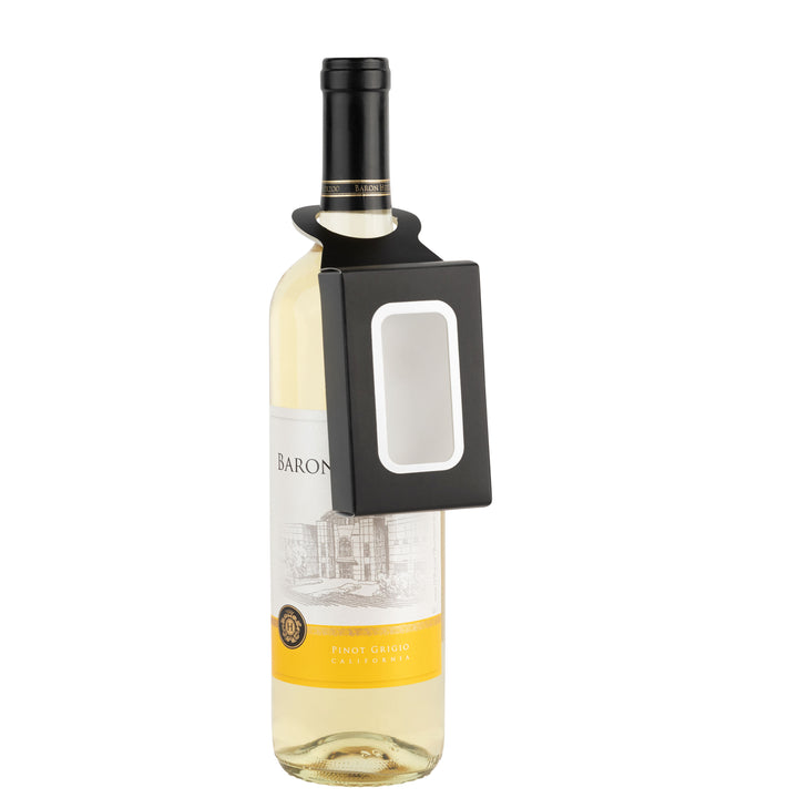Black Wine Bottle Gift Box Hanger with Window 12 Pack 2.25x1”.125”x3.75”