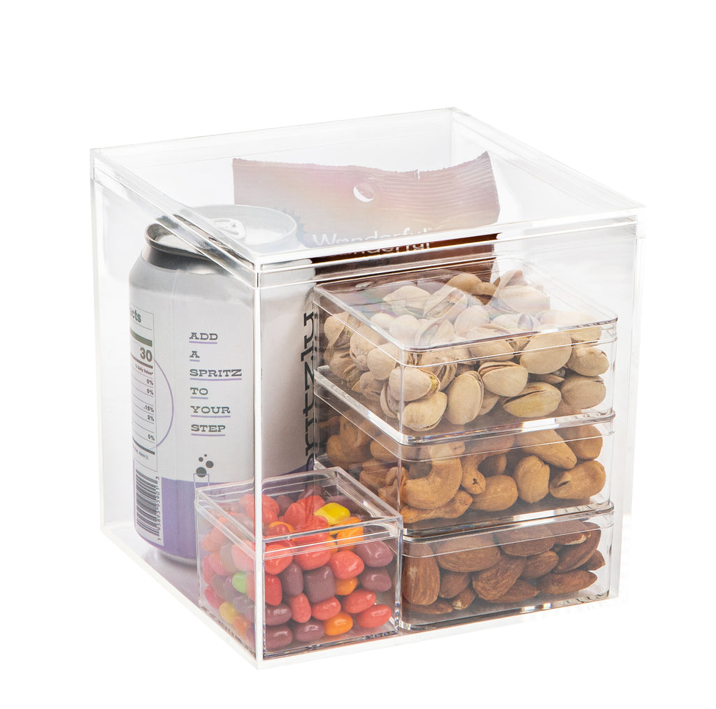 Clear Acrylic Boxes with Lid 5.875x5.875x5.875 Inches  pack of 1  Box, Gift Box and Treat Box. Lucite Cube Display Boxes with Lid