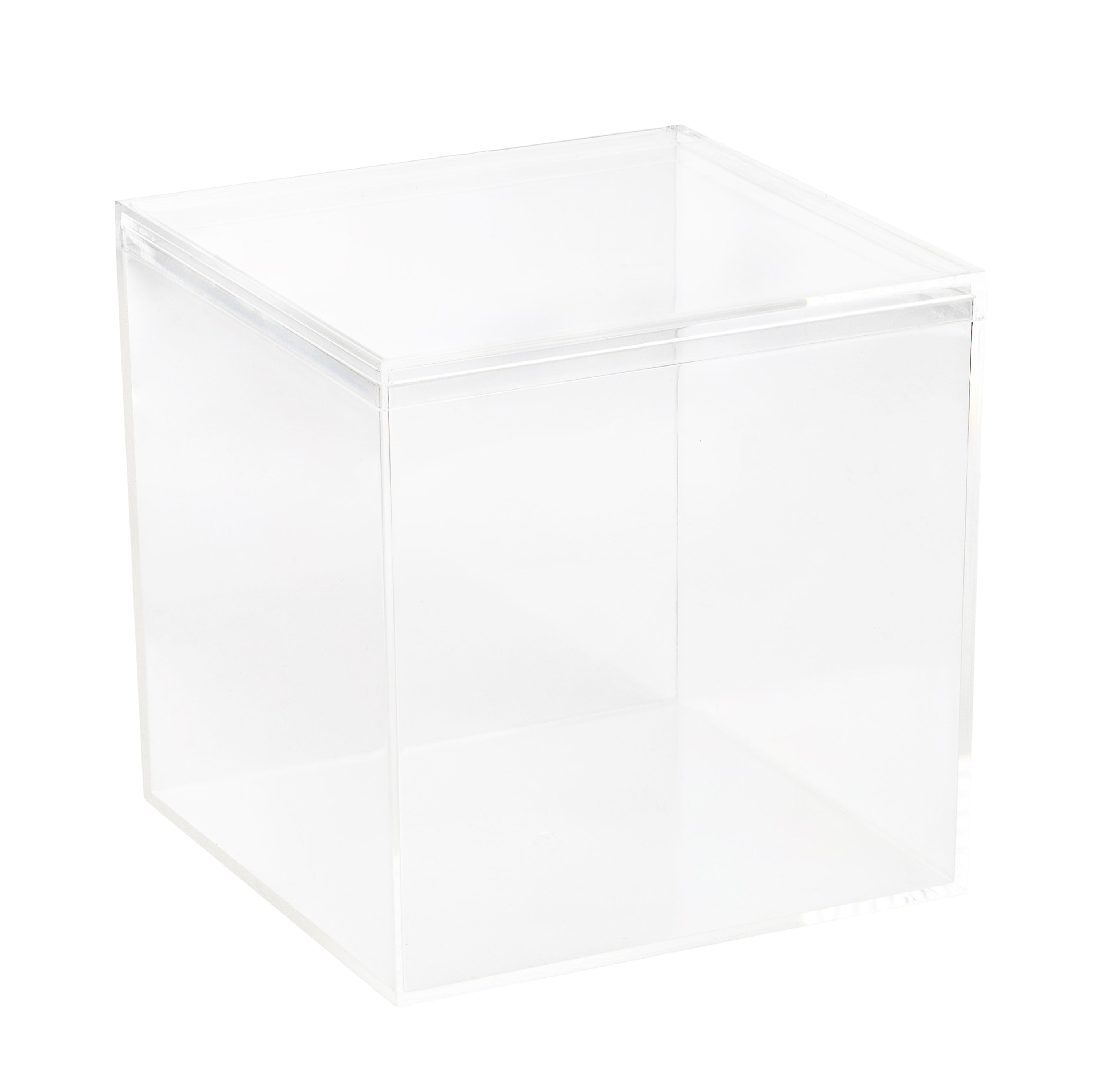 Clear Acrylic Boxes with Lid 5.875x5.875x5.875 Inches Pack of 1 Box, Gift Box and Treat Box. Lucite Cube Display Boxes with Lid