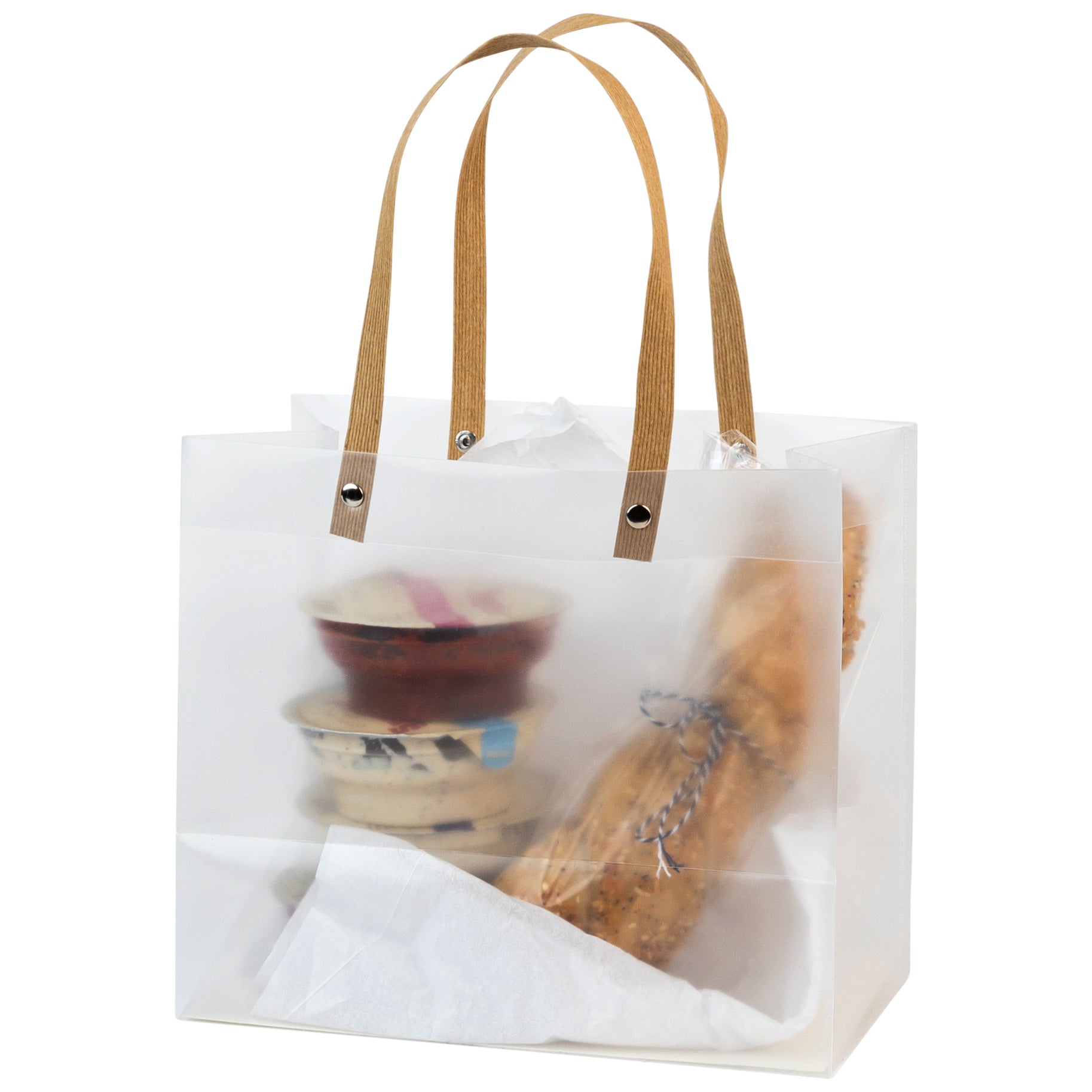 Clear Frosted Gift Bags 7.75X9X5 10 Pack