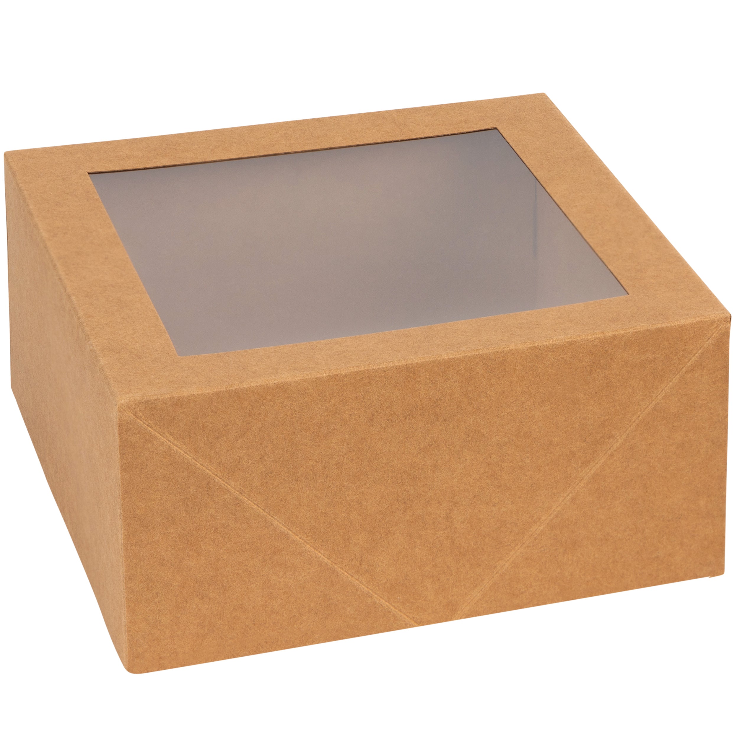 Premium Square Bakery Boxes 8 Pack Kraft 6X6X3"