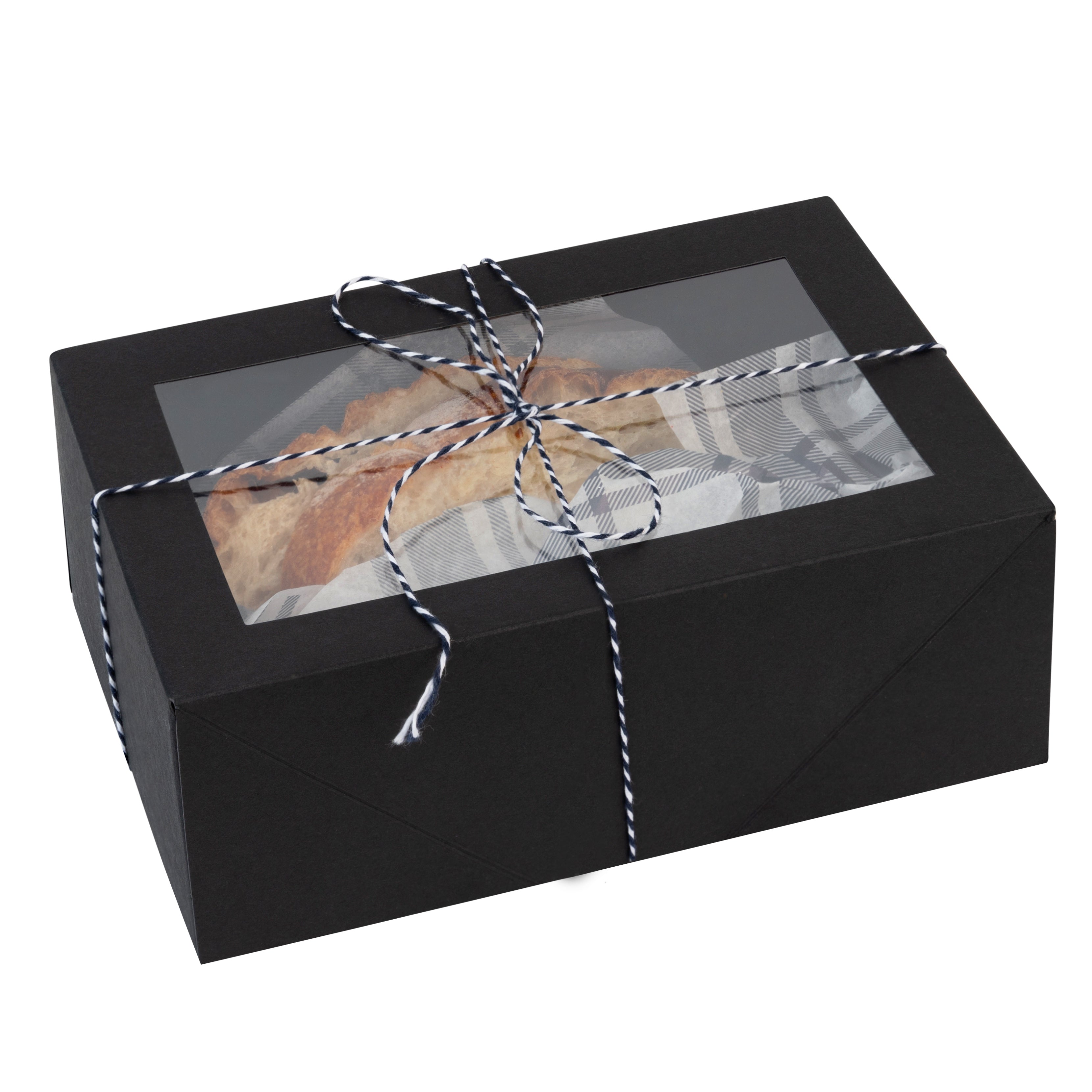 LOG CAKE/DELI CONTAINER - 14 x 7 - LONG RECTANGULAR BLACK BASE