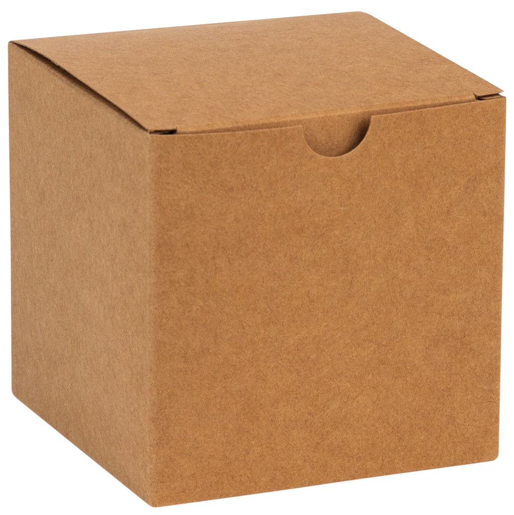 Cube Kraft Gift Tuck Top Boxes 18 Pack 4x4x4