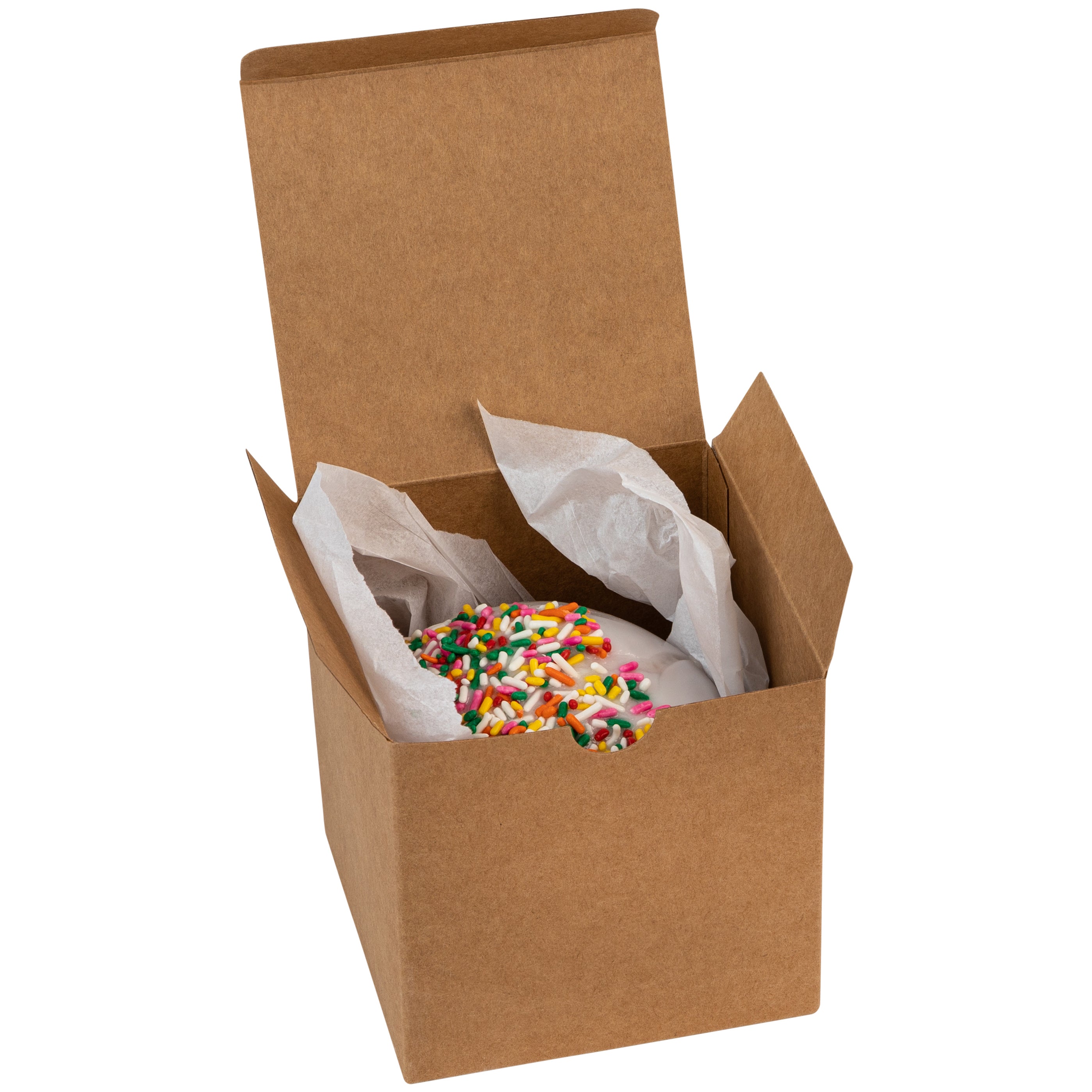 Cube Kraft Gift Tuck Top Boxes 18 Pack 4x4x4