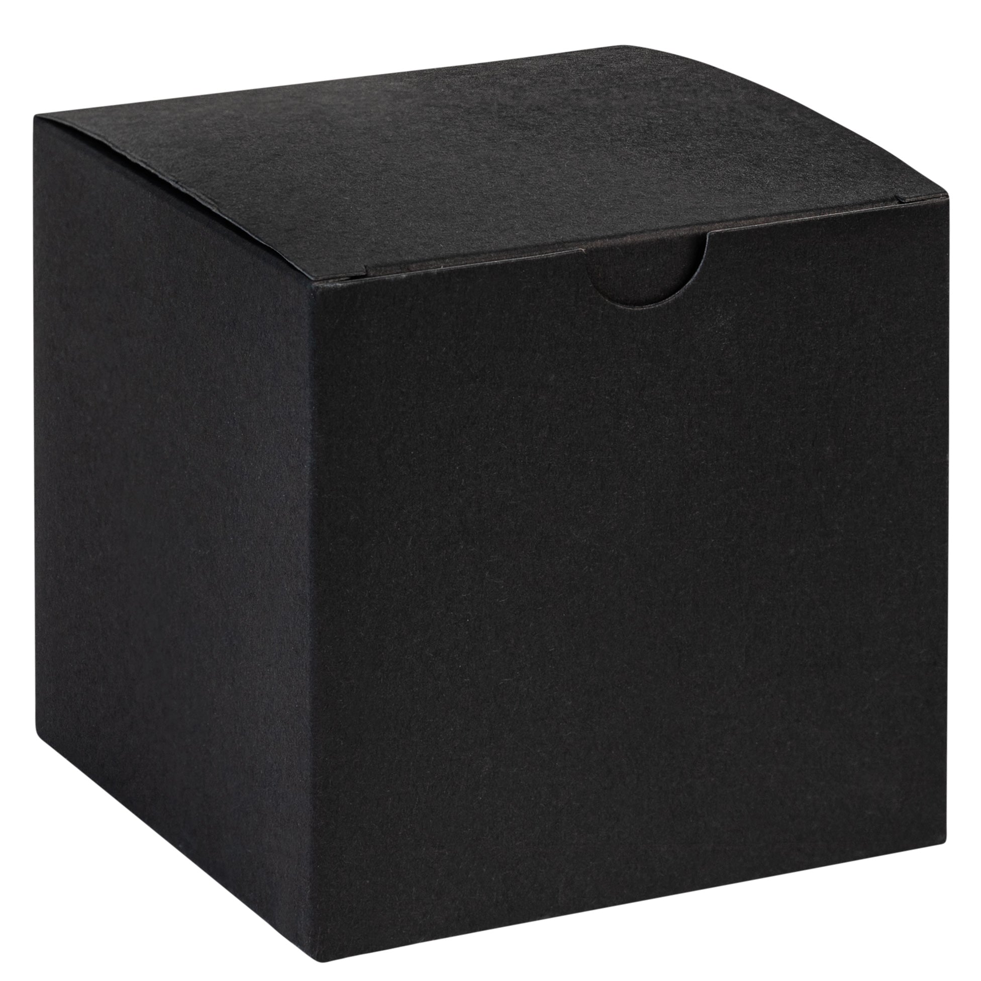 Cube Black Gift Tuck Top Boxes 18 Pack 4X4X4