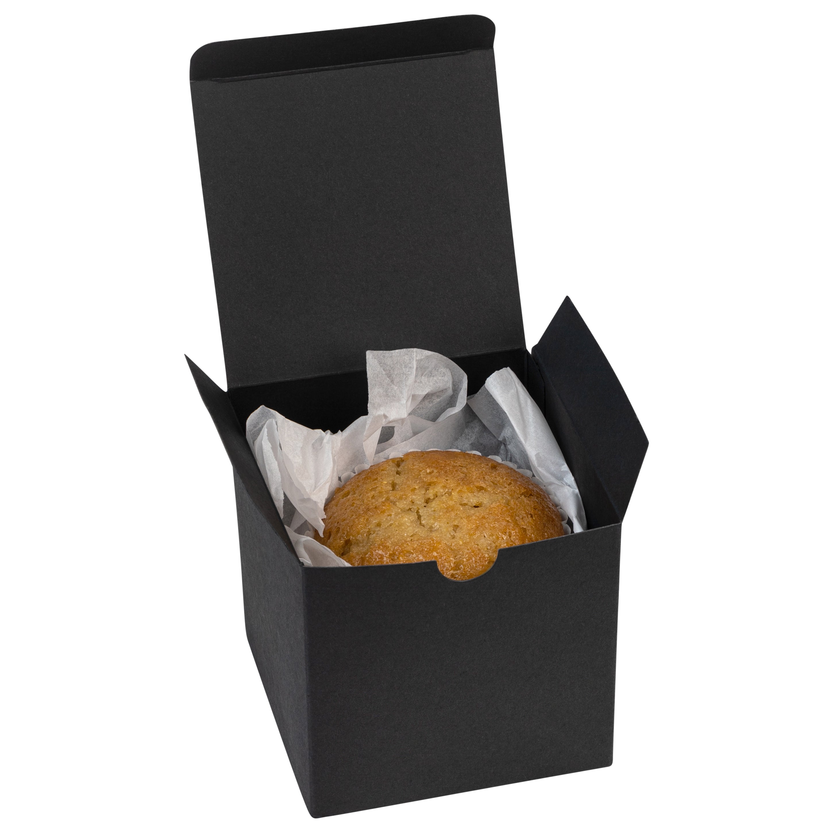 Cube Black Gift Tuck Top Boxes 18 Pack 4X4X4