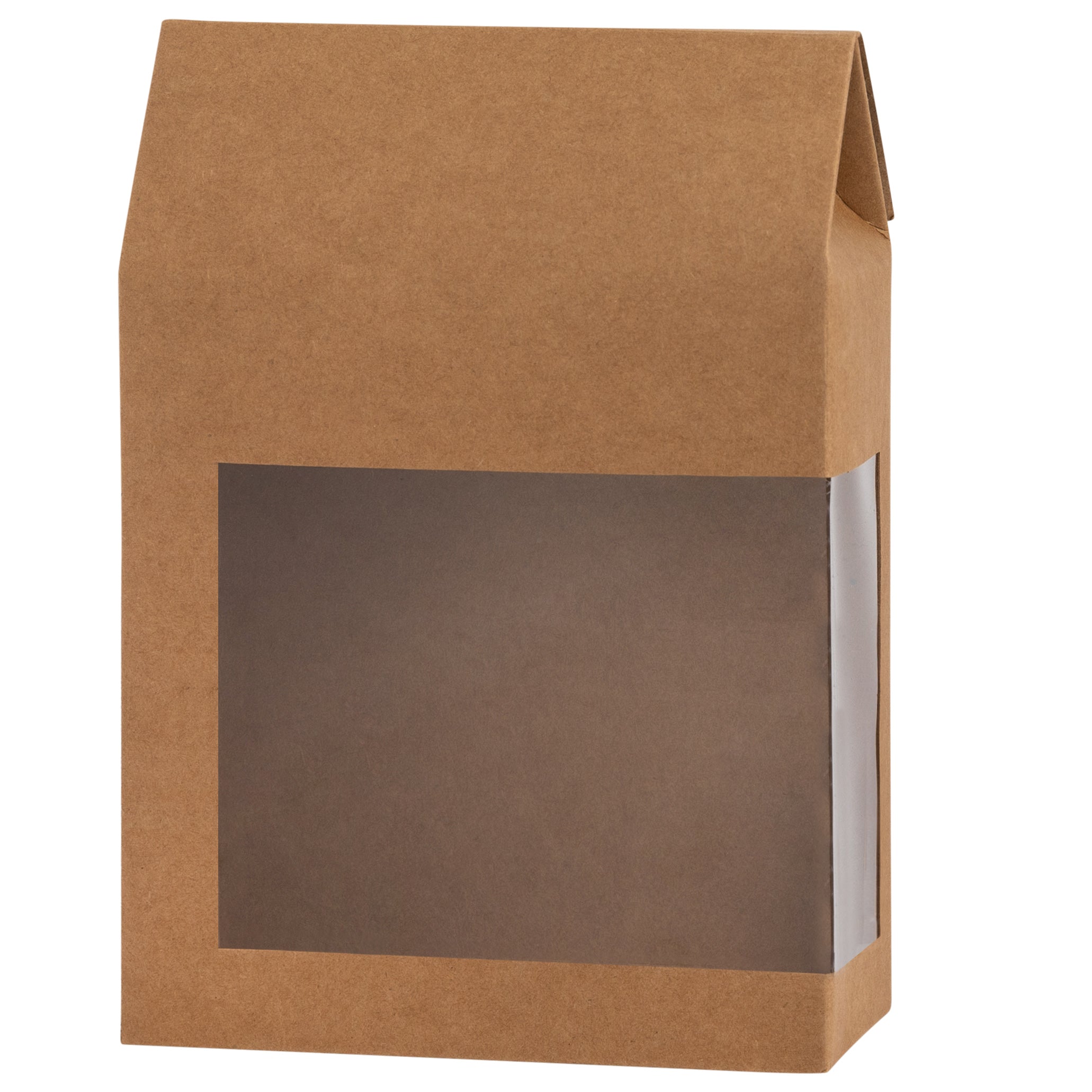 Tall Paper Boxes With Window Kraft Paper 8X5.5X2.5 Gift Boxes 8 Pack