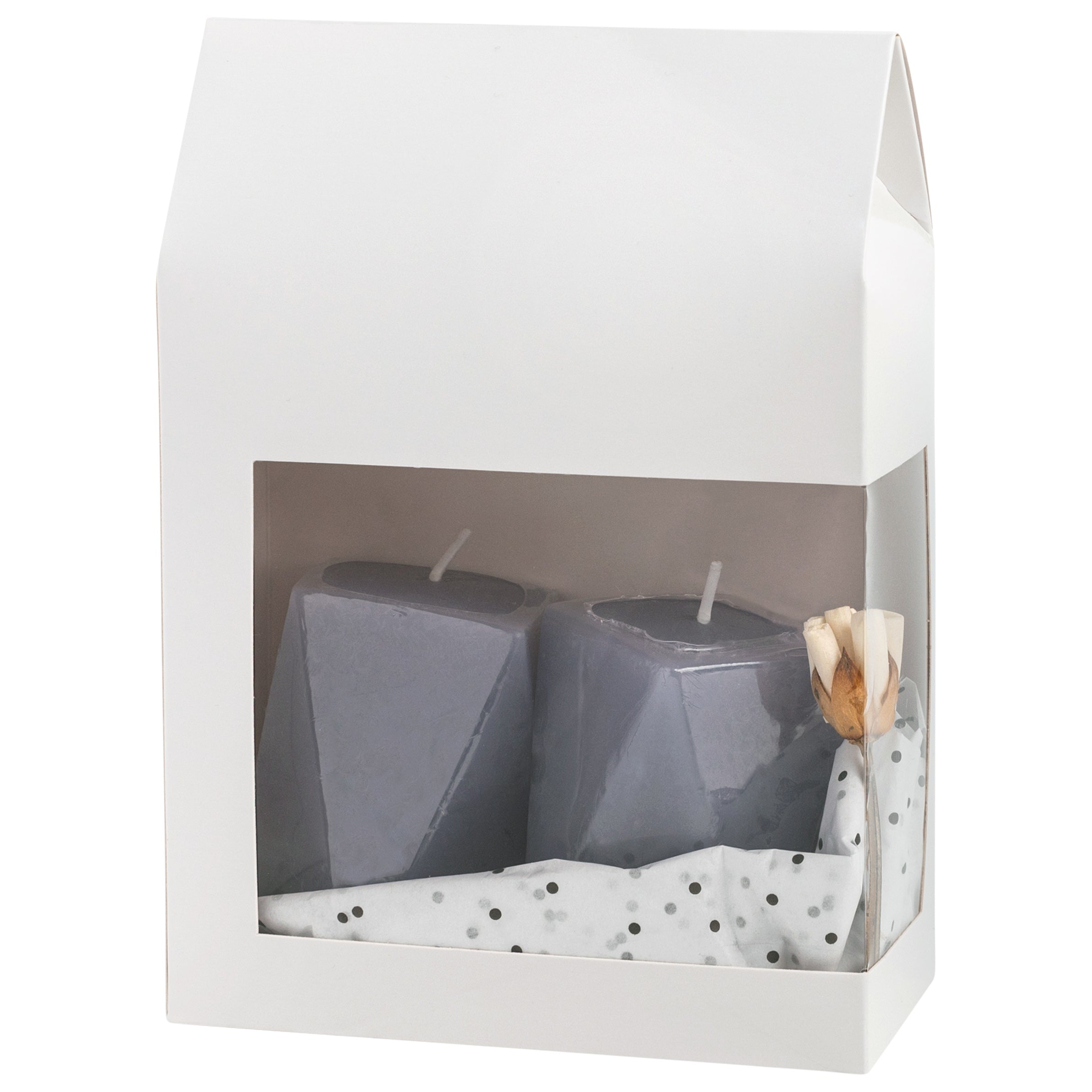 Tall Paper Boxes With Window White 8X5.5X2.5 Gift Boxes 8 Pack