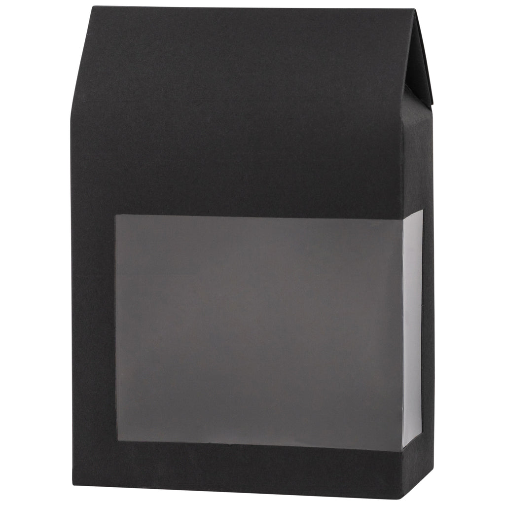 Tall Paper Boxes With Window Black 8X5.5X2.5 Gift Boxes 8 Pack