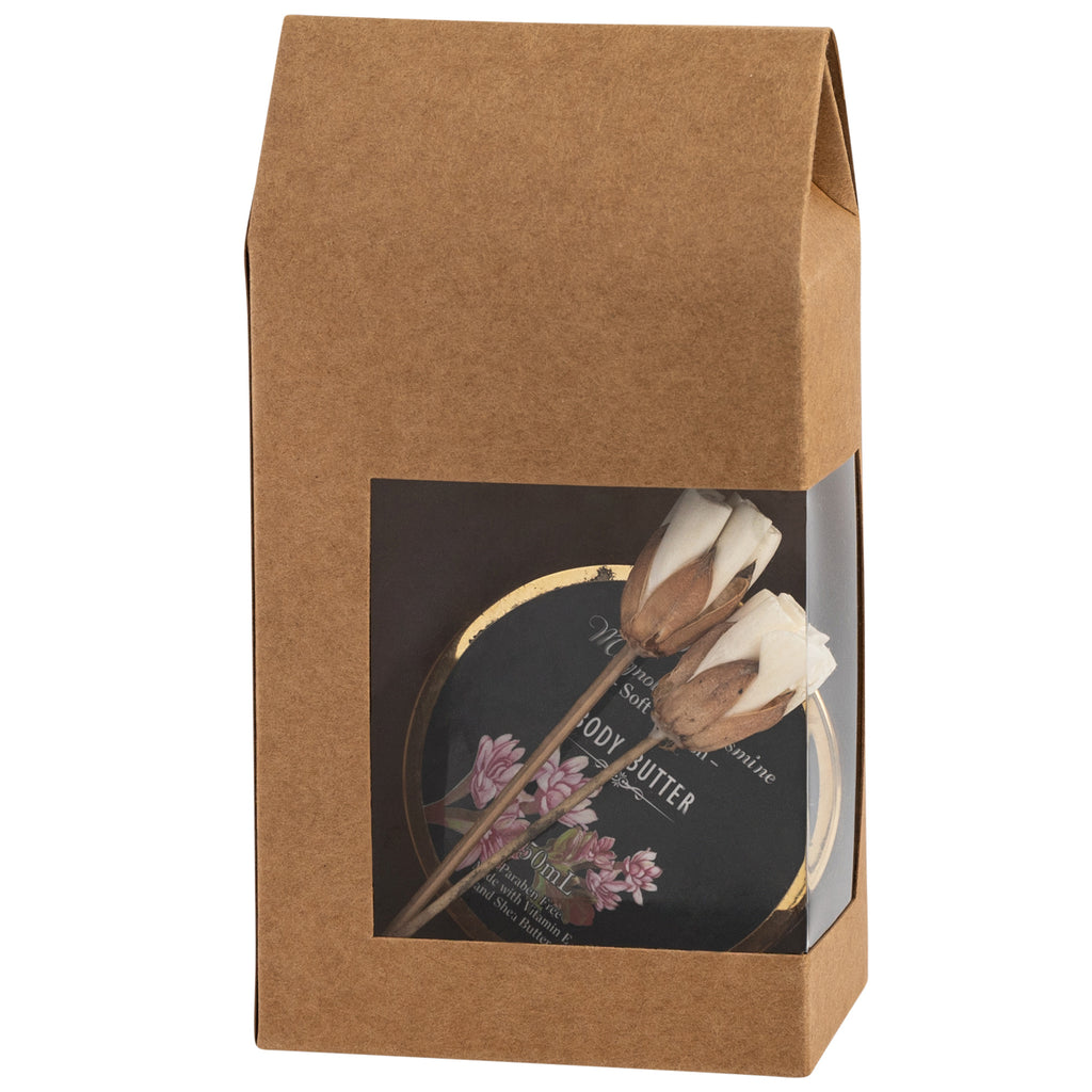 Tall Paper Boxes With Window Kraft Paper 6.75X3.5X Gift Boxes 8 Pack
