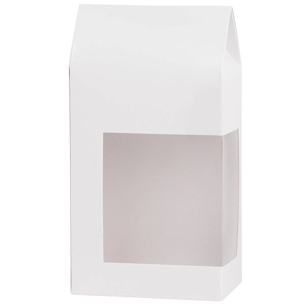 Tall Paper Boxes With Window White 6.75X3.5X2 Gift Boxes 8 Pack