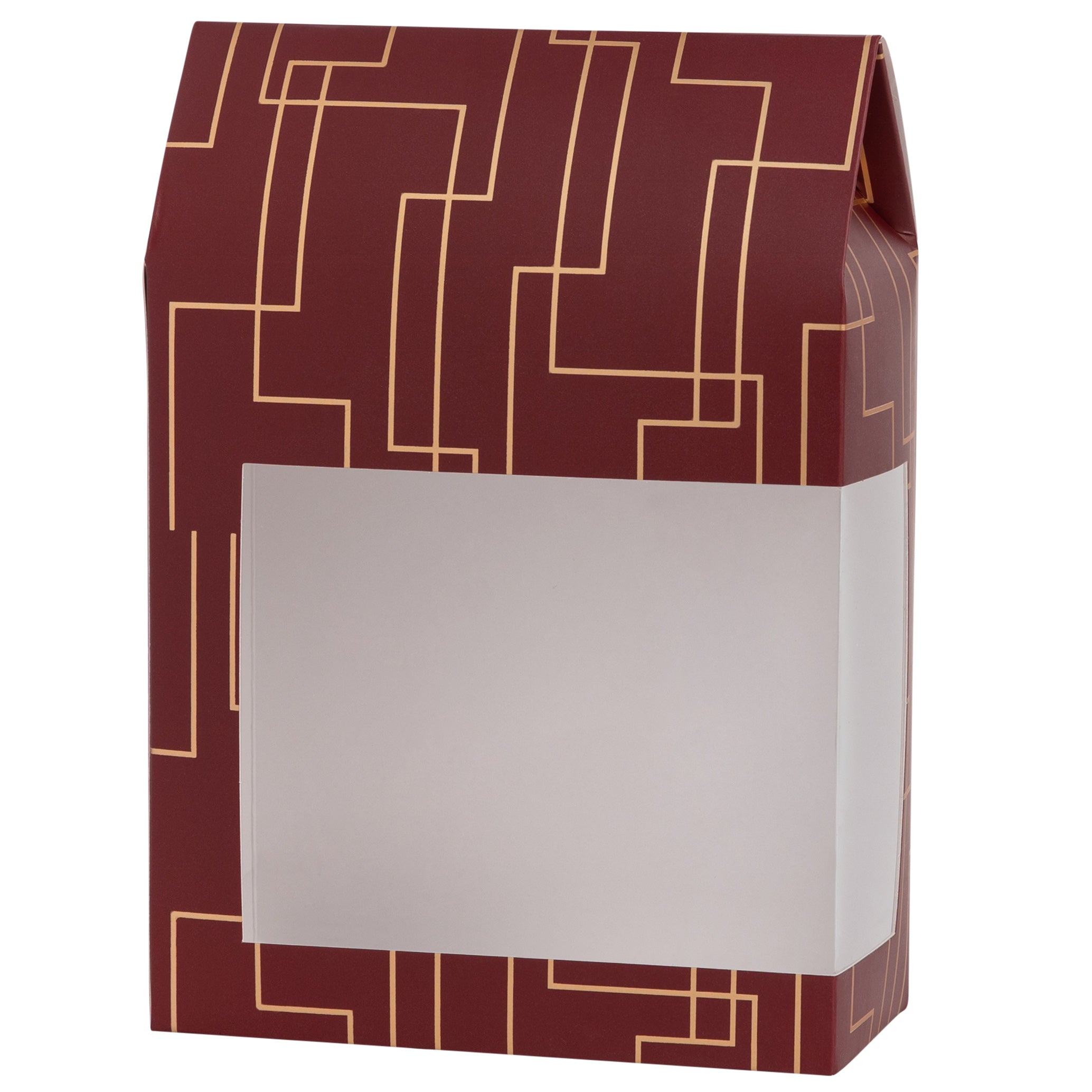Tall Paper Boxes With Window Red 8X5.5X2.5 Gift Boxes 8 Pack
