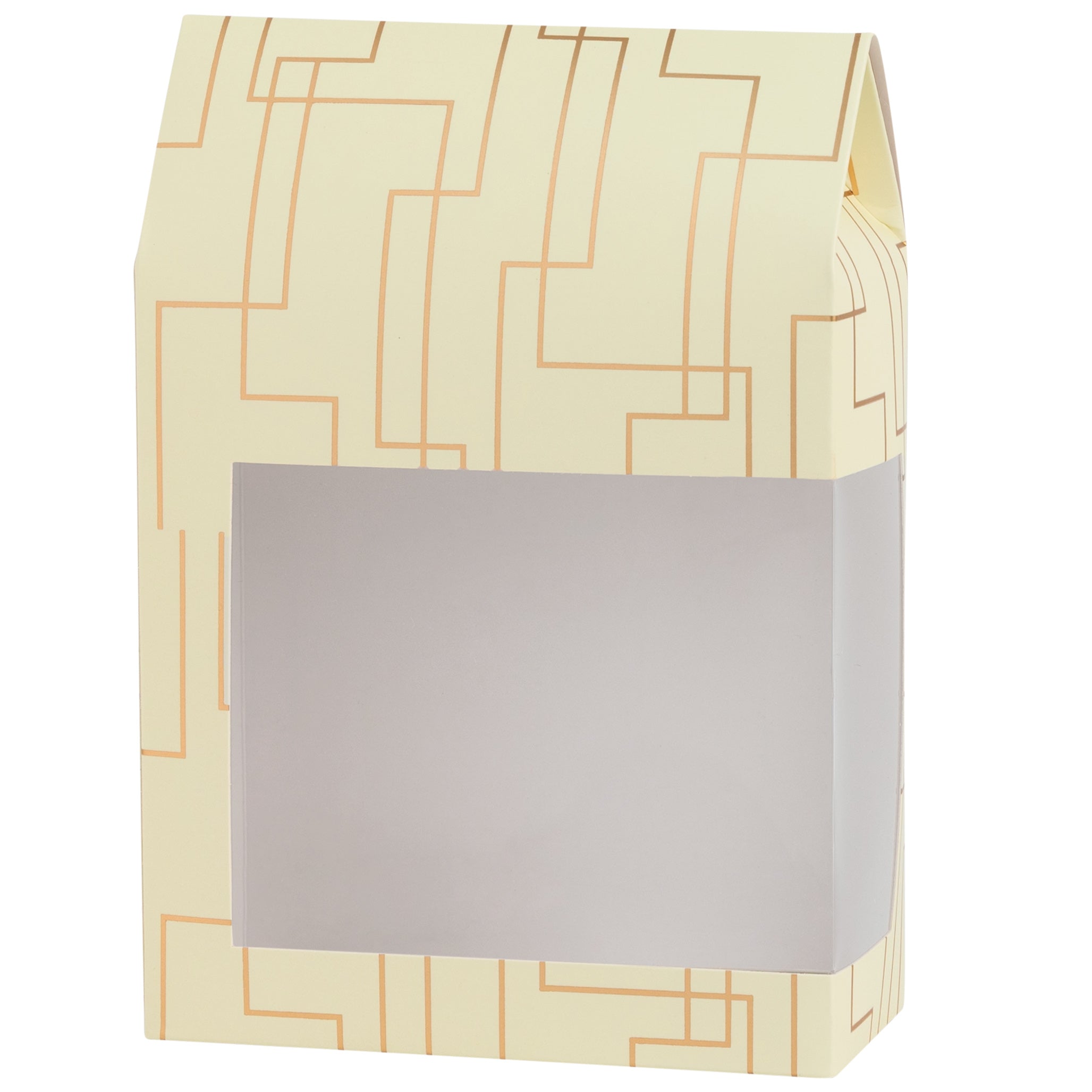 Tall Paper Boxes With Window Cream Color 8X5.5X2.5 Gift Boxes 8 Pack