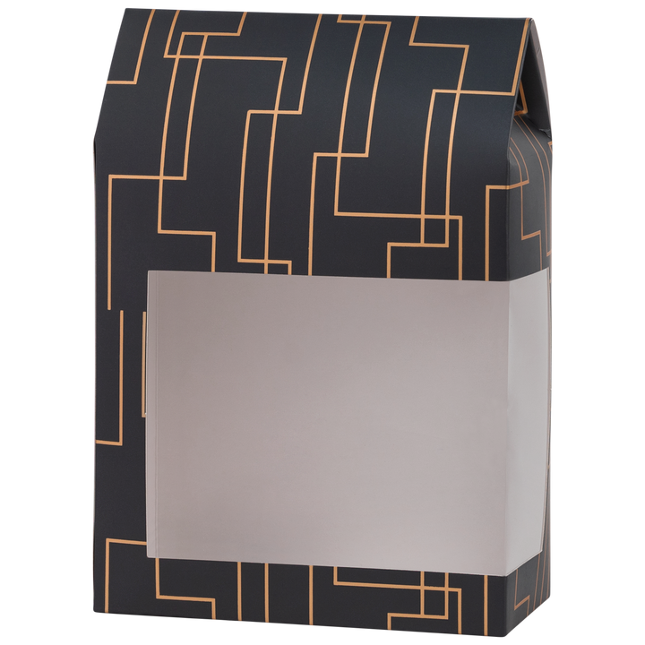 Tall Paper Boxes With Window Gray 8X5.5X2.5 Gift Boxes 8 Pack