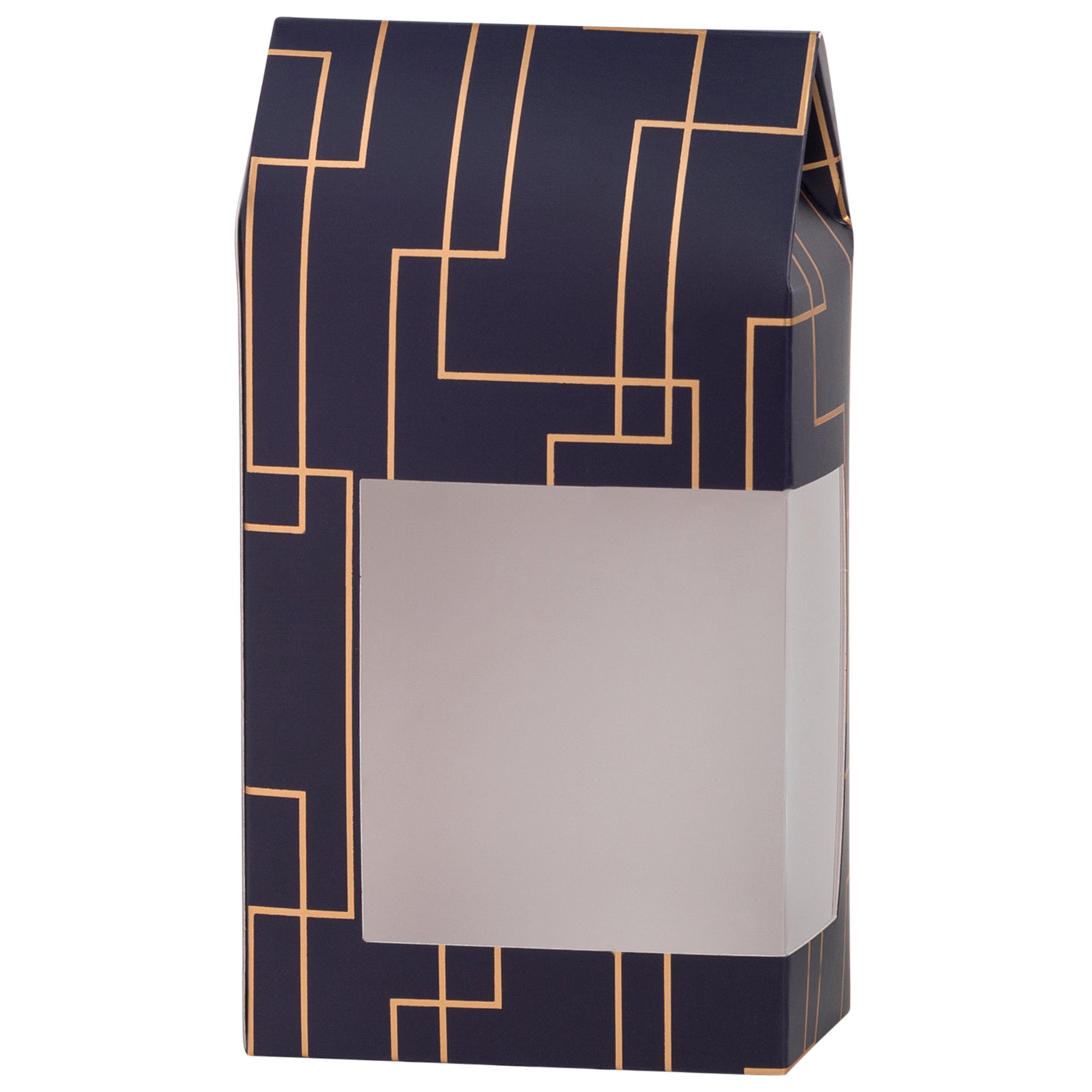 Tall Paper Boxes With Window Blue 6.75X3.5X2 Gift Boxes 8 Pack