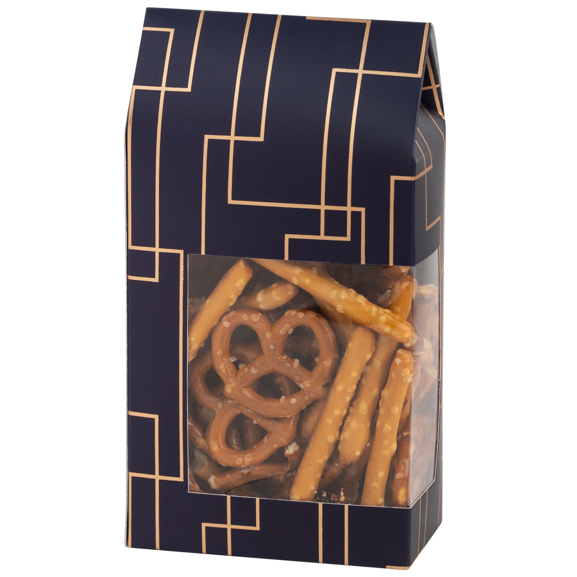 Tall Paper Boxes With Window Blue 6.75X3.5X2 Gift Boxes 8 Pack