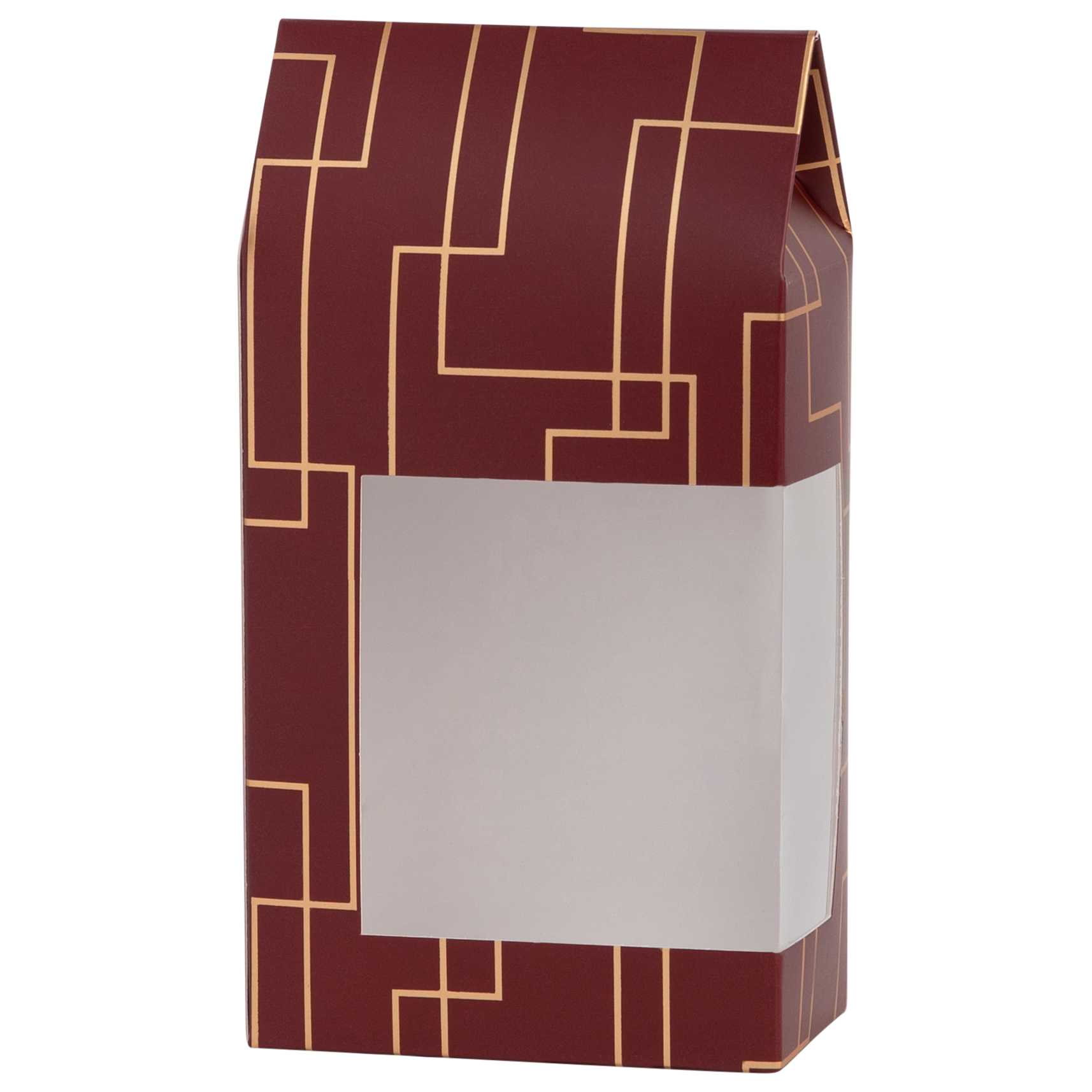 Tall Paper Boxes With Window Red 6.75X3.5X2" Gift Boxes 8 Pack