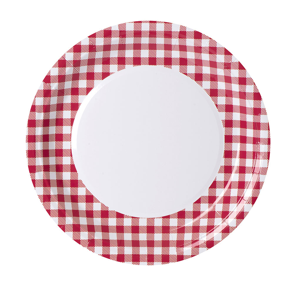 Picnic Themed 7" Disposable Round Paper Plates 50 Pack