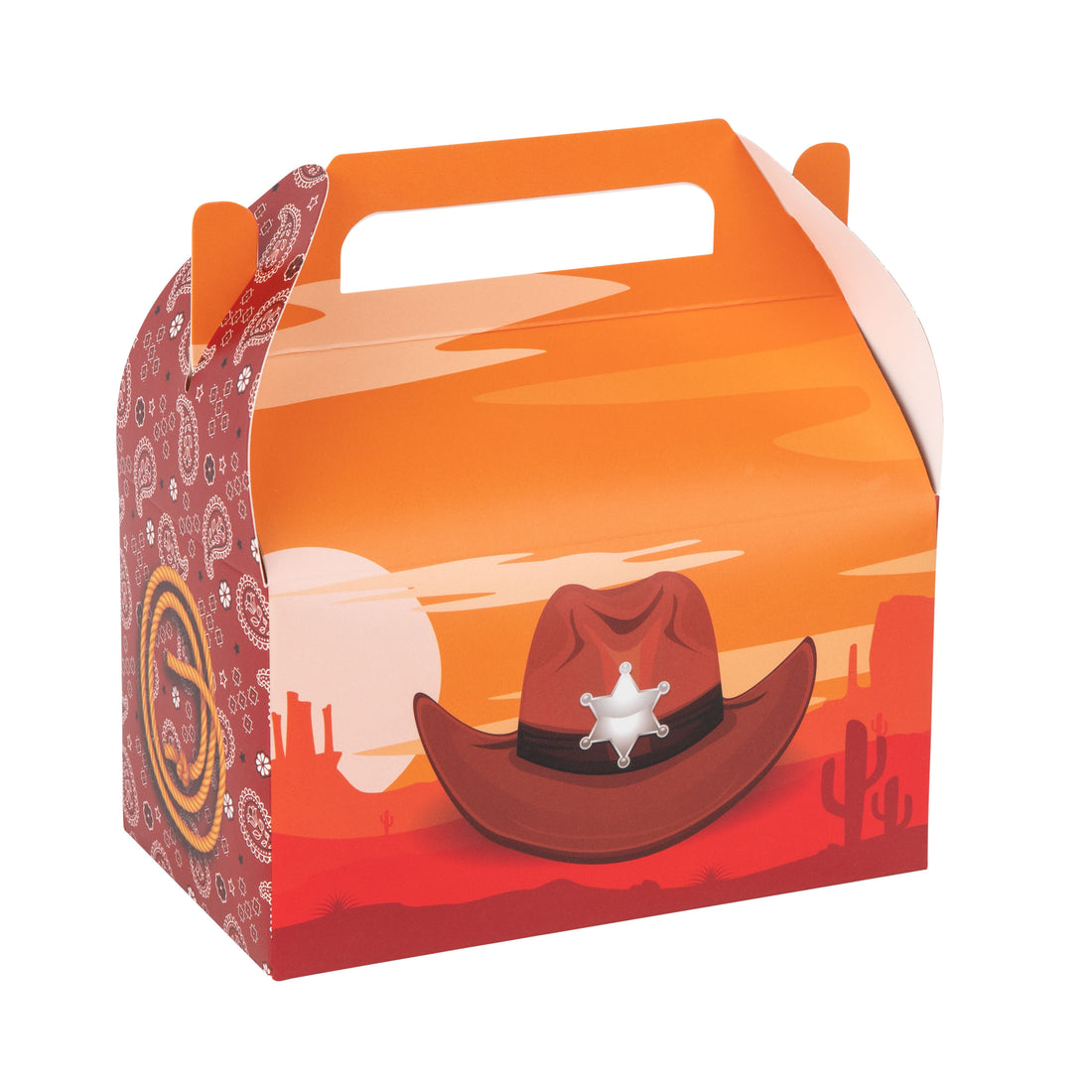Party Favor Treat Boxes Cowboy Birthday, Baby Shower and Holiday Party Décor  6.25x3.75x3.5 Inches  10 Pack