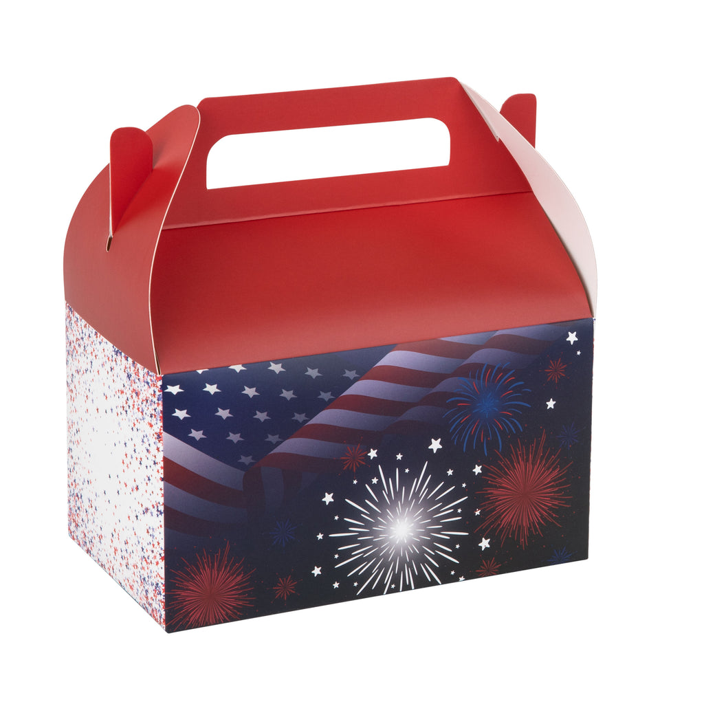 Party Favor Treat Boxes American Flag 6.25x3.75x3.5 Inches  10 Pack
