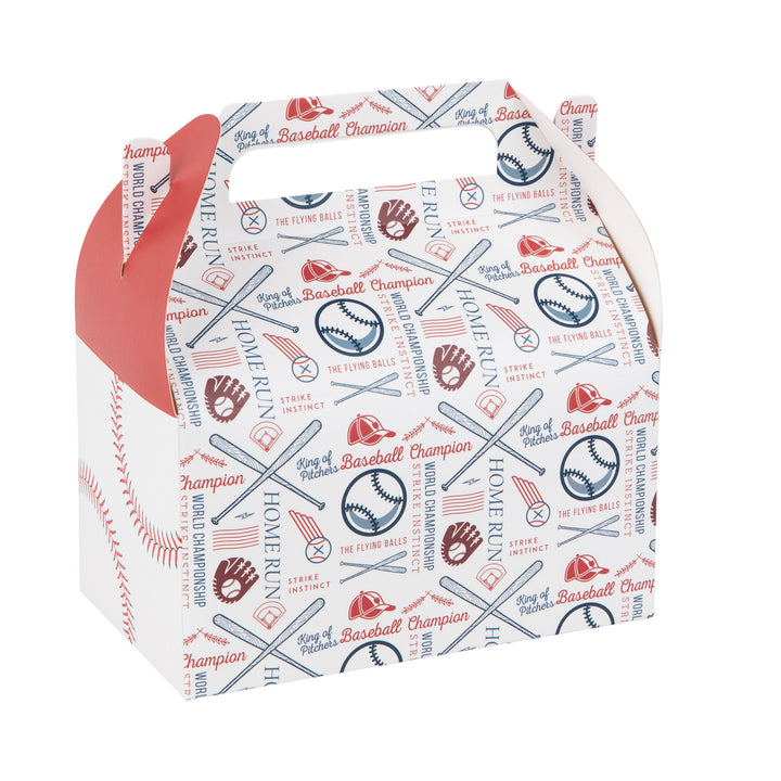 Baseball Paper Treat Box – Birthday, Baby Shower and Holiday Party Décor  6.25x3.75x3.5 Inches  10 Pack