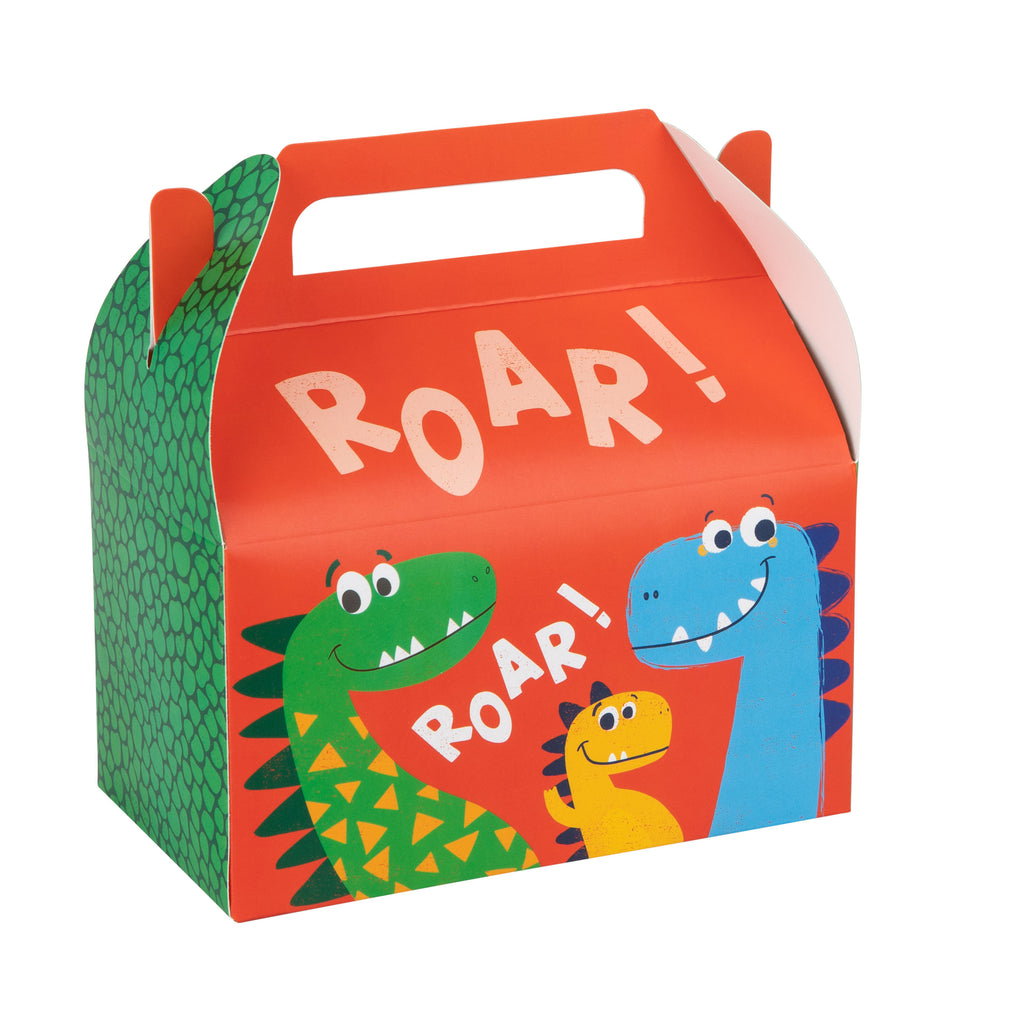 Dinosaur Paper Treat Box – Birthday, Baby Shower and Holiday Party Décor  6.25x3.75x3.5 Inches  10 Pack
