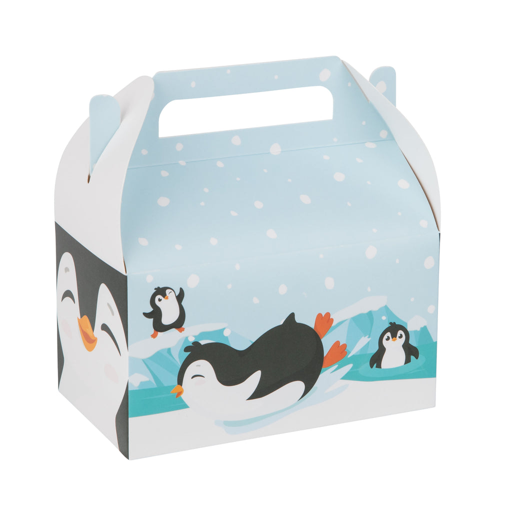 Penguin Paper Treat Box – Birthday Party Décor  6.25x3.75x3.5 Inches  10 Pack