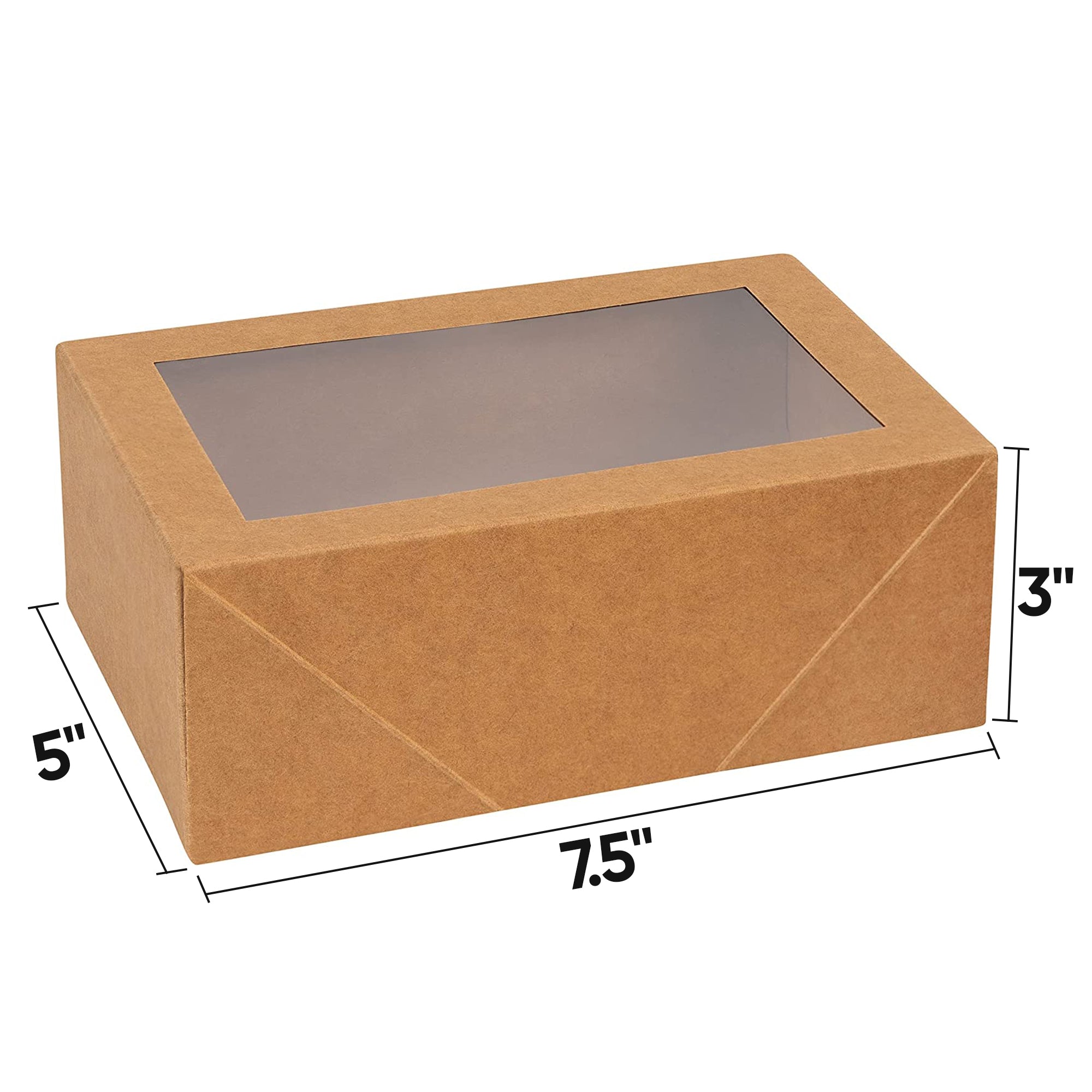 Kraft paper 7.5X5X3" Premium Rectangular Bakery Boxes 8 Pack