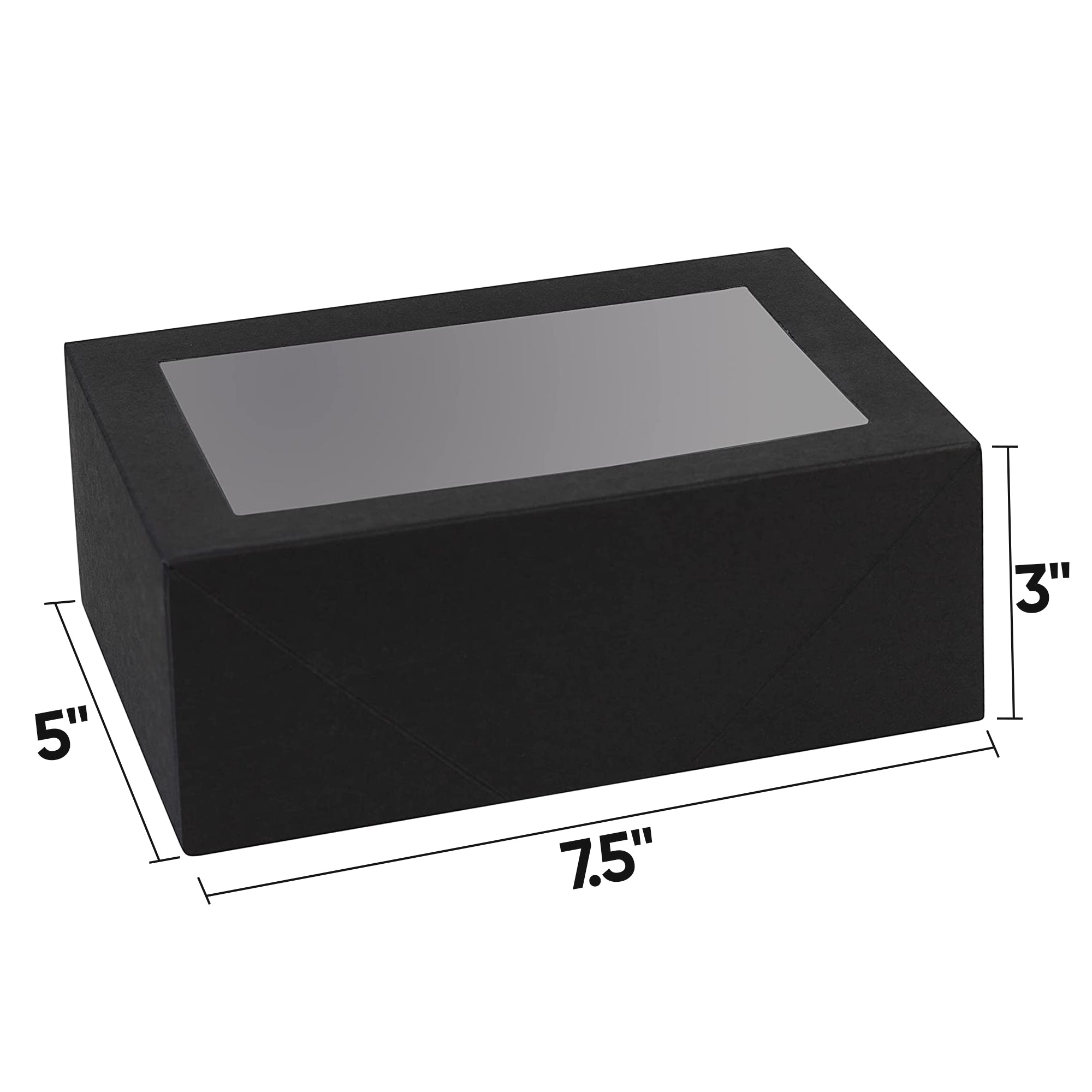 Rectangular Shaped Bakery Boxes Black 7.5X5X3