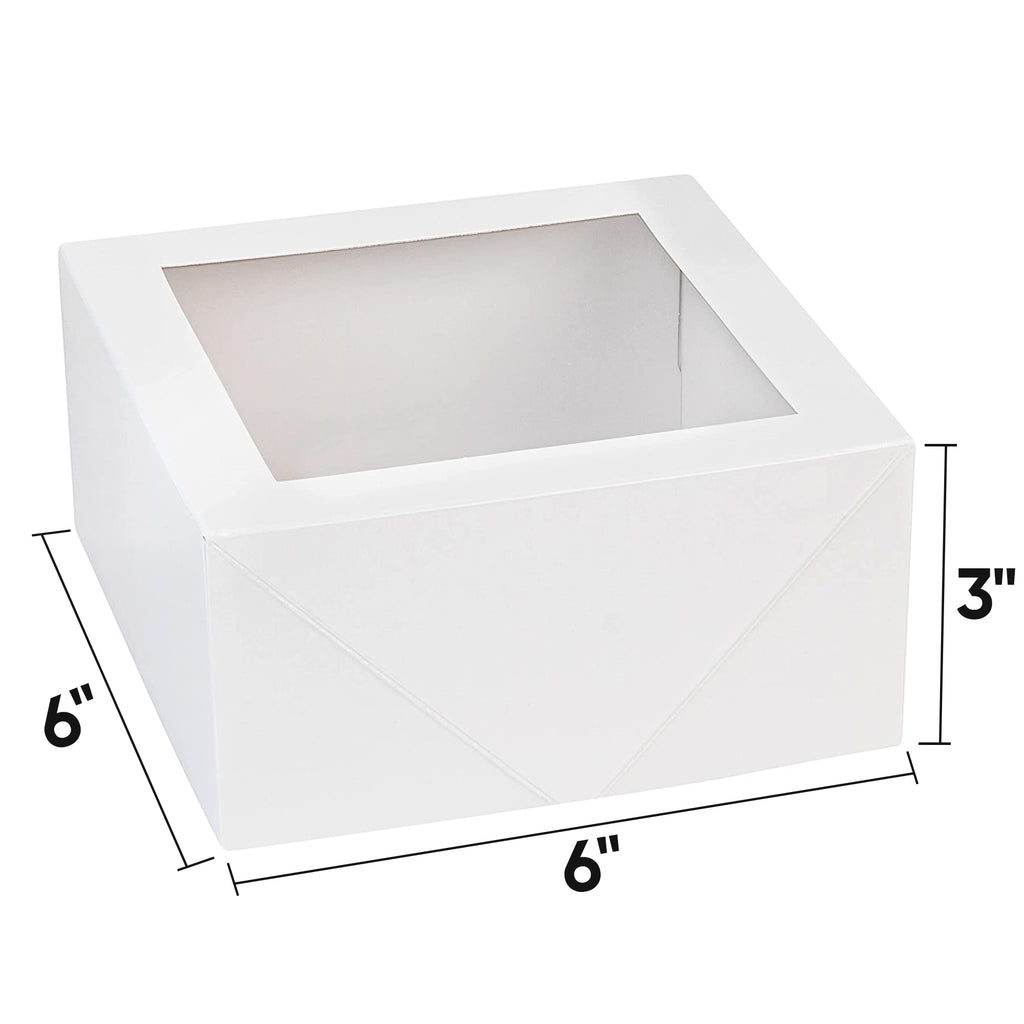 Square Bakery Boxes 8 Pack White 6X6X3"