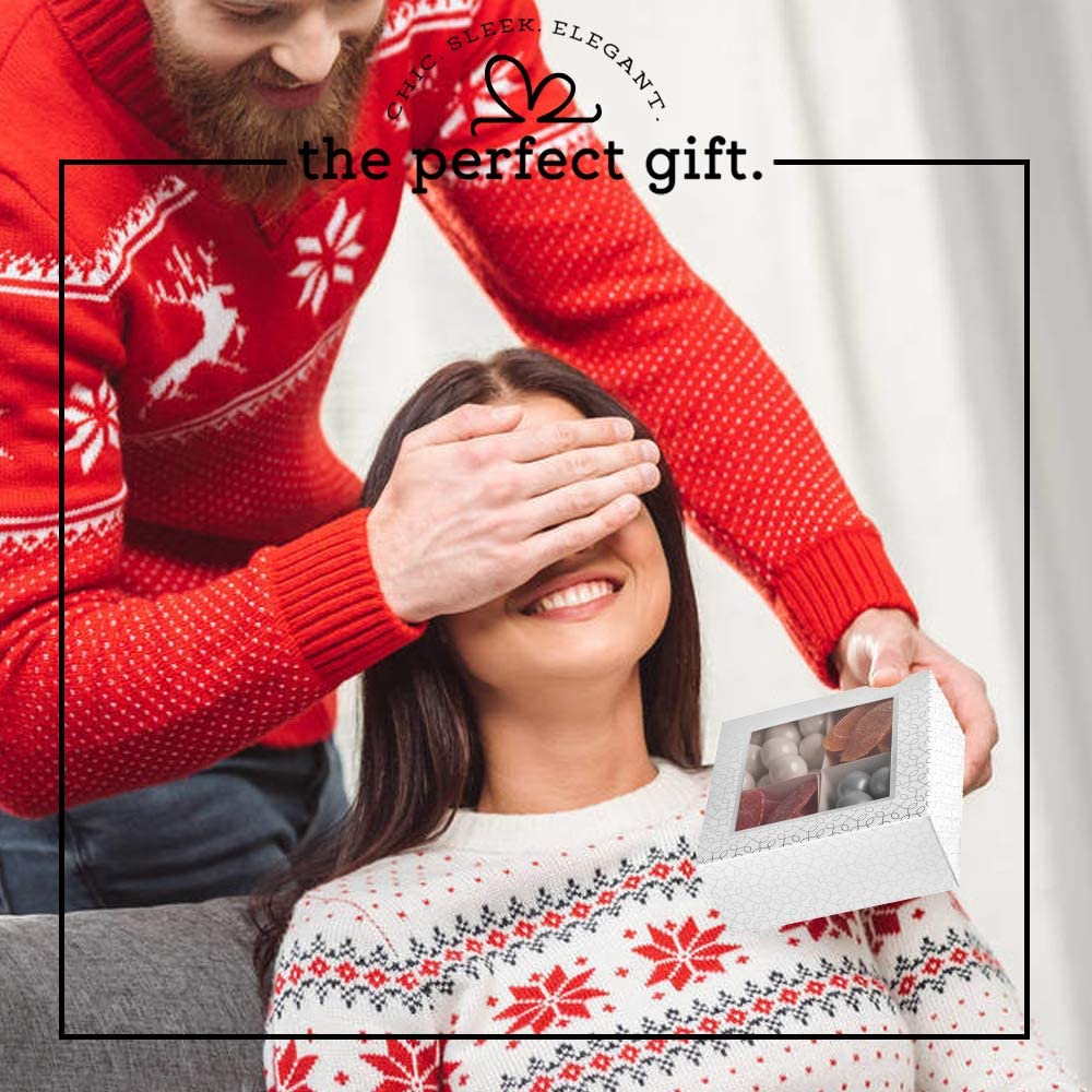 Window Box 6"X6"X2.5" Silver With Four Sections 6 Pack