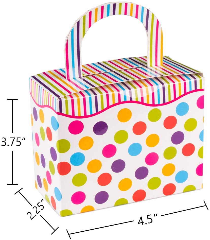 Polka Dot Candy Boxes 18 Pack 4.5" X 3.75" X 2.25"