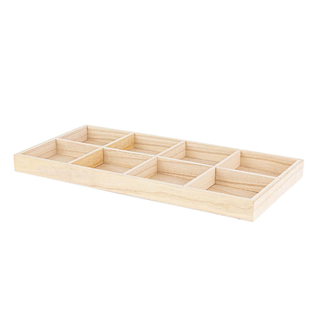 Rectangular Sectional Wooden Trays 2 Pack 7"X14"X1.25"