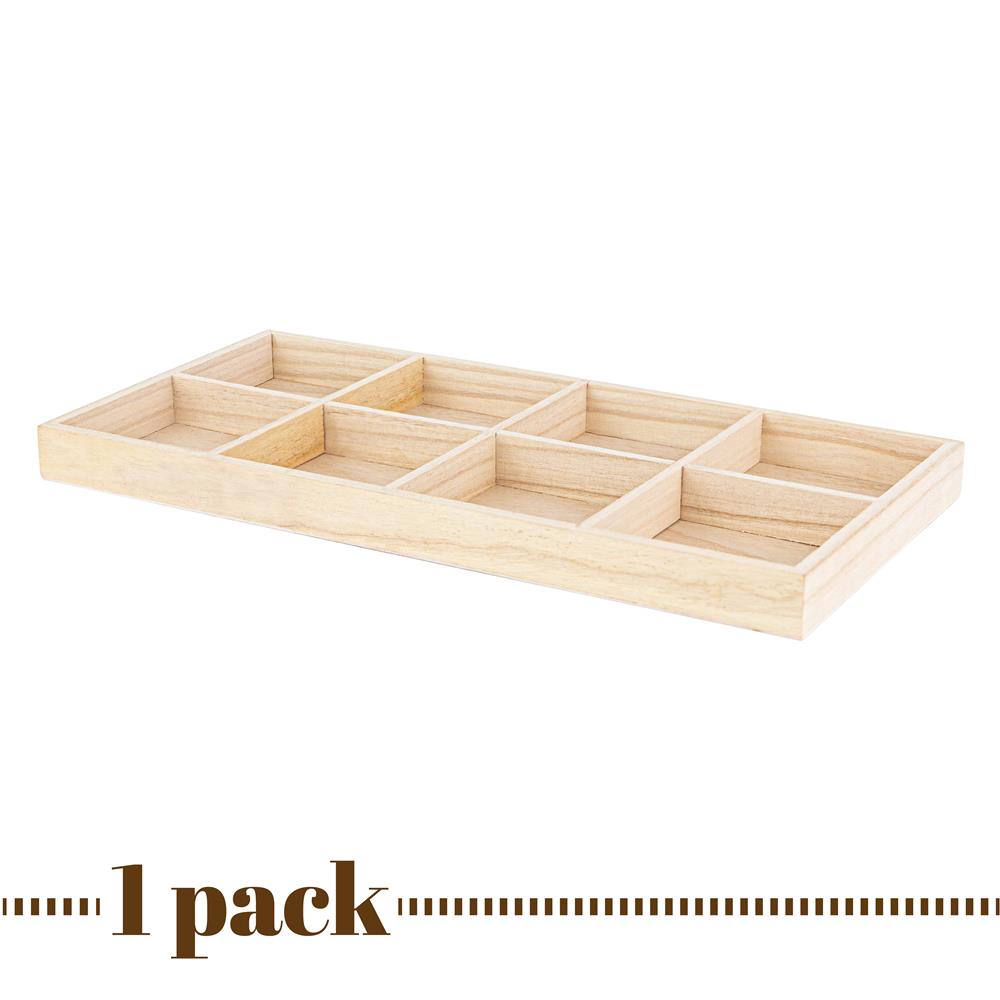 Buy Wooden Living - Wood Tray/Wooden Trays, Square Serving Boxes with  Handles - Unfinished & Small
