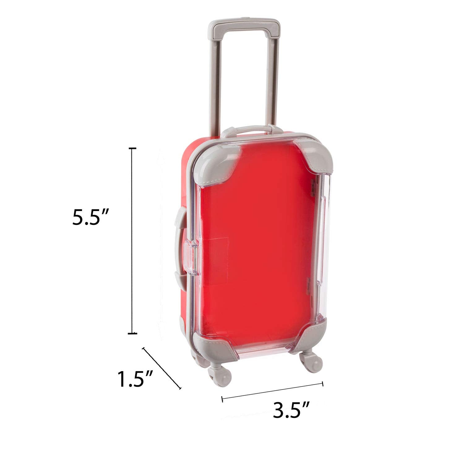 Mini Suitcase Candy Box 5.5"X3.5"X1.5" Red 4 Pack
