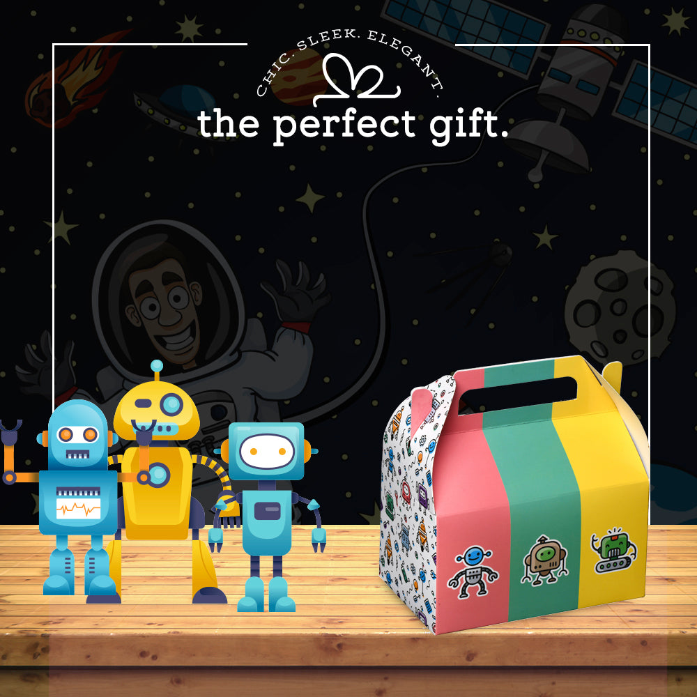 Robots Paper Treat Boxes 10 Pack 6.25" X 3.75" X 3.5"