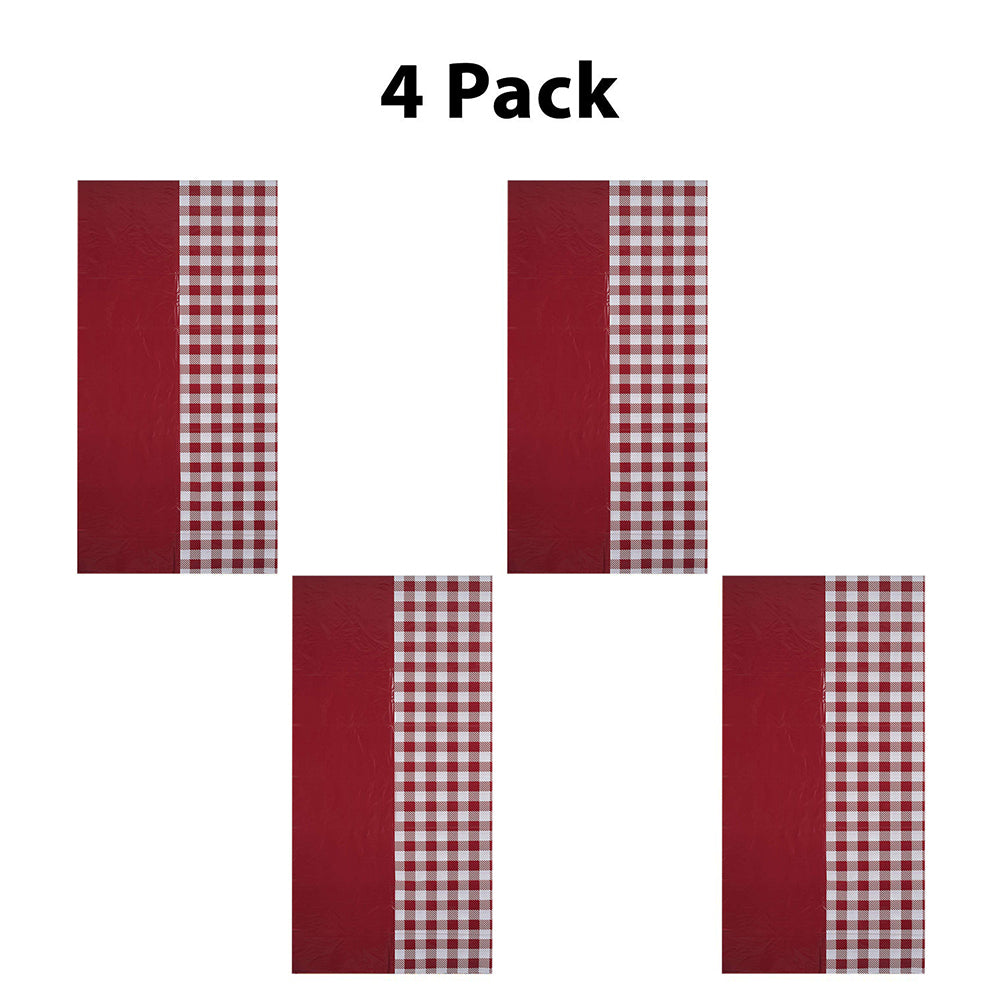 Red and White Checkered Tablecloths 4 Pack