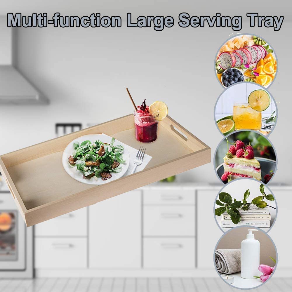 Wooden Nested Serving Trays Five Piece Rectangular